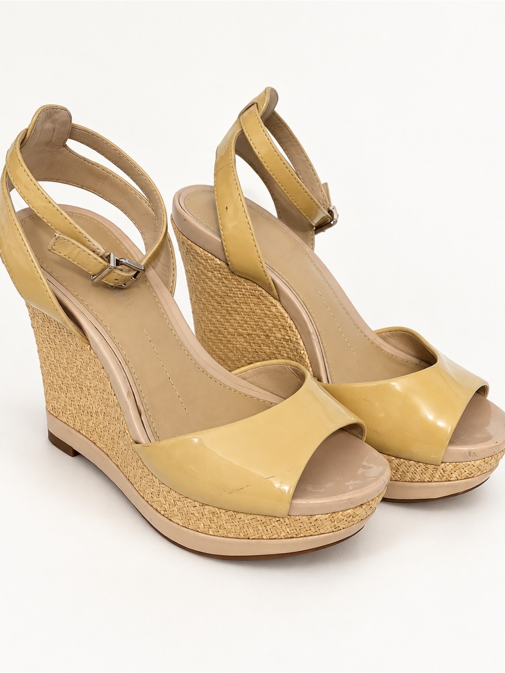 Women’s cream/yellow Wedge Sandals with Ankle Strap